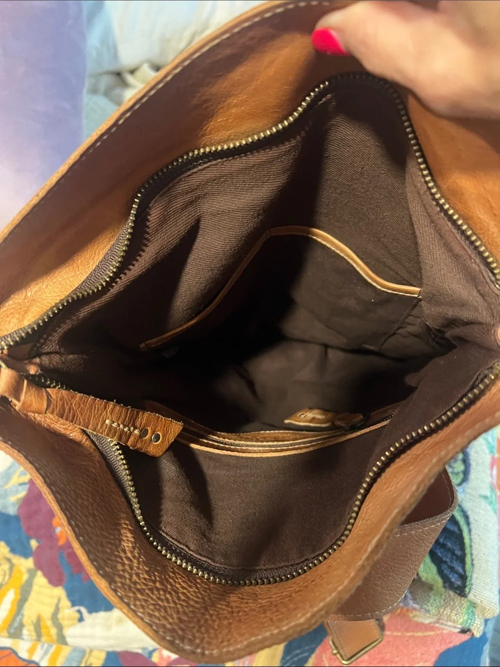 Bed Stu Tan Leather Fold-Top Backpack